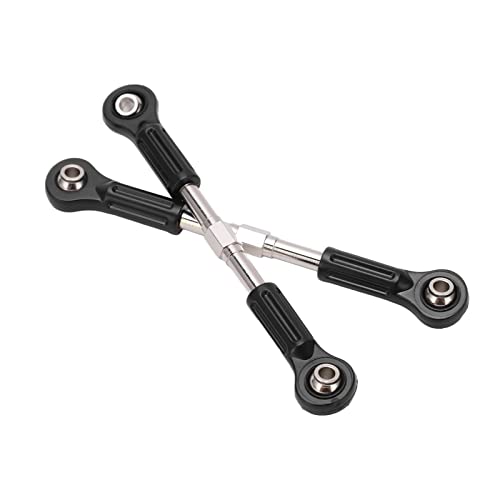 Alomejor Metal Steering Tie Rod, 2pcs Alloy Ball Heads Steering Linkage for 1/8 1/10 High Speed RC Cars Pickup Trucks SUV, with Durable Plastic Steel Construction