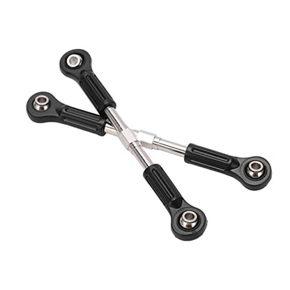 Alomejor Metal Steering Tie Rod, 2pcs Alloy Ball Heads Steering Linkage for 1/8 1/10 High Speed RC Cars Pickup Trucks SUV, with Durable Plastic Steel Construction
