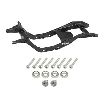 Hobby Details Aluminum Rear Axle Gear Box Skid Link Wheel Upgrade Set for 1/30 Axial SCX30 Jeep Wrangler RC Cars, Black and Gold (Chassis Stock Body) - color: Chassis Stock Body