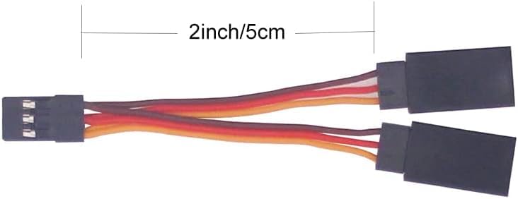 GTIWUNG 3 Pcs JR Style Servo Y Harness 3" RC Y Cables Splitter-Cable, 3 Pcs 75mm Servo Cables
