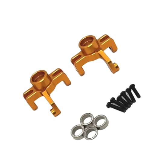 RC Steering Knuckle Block for WLtoys 144016 144018 1/14 Metal Steering Cup Bearing Rc Model Crawler Car Truck for Buggy Accessories Upgrade Parts(Yellow) - size: Yellow