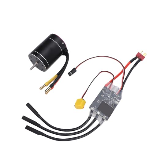 Drfeify RC Brushless Motor ESC Combo, 6400KV 75A with 2-3S LiPo Battery Protection for 1/10 1/8 Scale RC Cars Boats