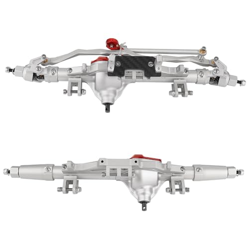 Complete Metal Front Rear Axle for 1/10 RC Rock Crawler Axial Wraith 90018 90020 90045 RR10 90048 90053 (Silver) - color: Silver