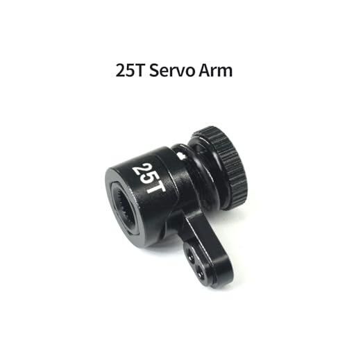 25T Servo Arm for ARRMA 1/18 Granite Grom/1/18 Typhon GROM/1/18 Mini LMT 4X4/1/18 UTB18 Capra Upgrade Parts (Black) - color: Black