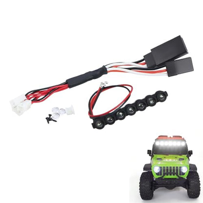 for Axial SCX30 1/30 RC Crawler 7-LED Light Bar, Warm & Cool White, Upgrade Lights Accessories Parts (Cool White Light) - color: cool white light