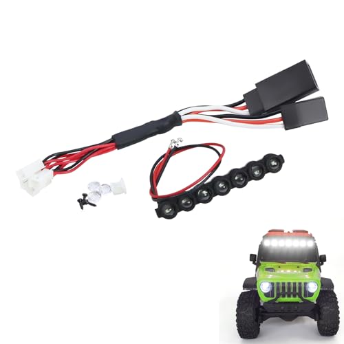 for Axial SCX30 1/30 RC Crawler 7-LED Light Bar, Warm & Cool White, Upgrade Lights Accessories Parts (Cool White Light) - color: cool white light