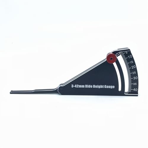KingVal Adjustable Aluminum RC Car Ride Height Gauge RC Car Wheel Height Rim Camber 3-42mm Measuring Ruler