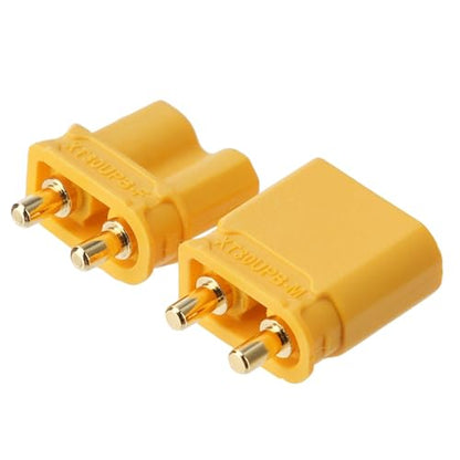 ELFCULB 10 Pairs Amass XT30UPB Connectors, XT30 Upgrade Male Female Connectors for Mini-UAV Robot (Yellow) - color: 10 Pairs XT30UPB