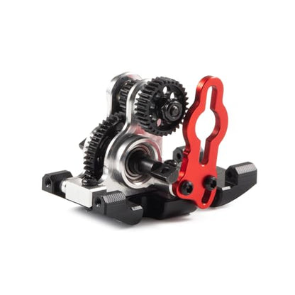 Ultralight Aluminum NOD-24 Transmission for SCX24 AX24 Custom Build, 1/24 RC Crawler Competition Gearbox, Low CG Motor Mount, 2.68:1 Ratio (Silver Without Upper Link mounts)