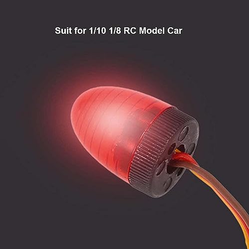 Circular Ultra Bright LED Police Light Rotating Flash Alarming Strobe Lamp 5Modes for 1/8 1/10 1/14 RC Car Firefighting Ambulance Crawler Truck for CC01 D90 SCX10(10x15mm,Red) - color: 10x15mm,Red