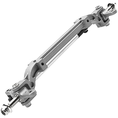 Metal Front Axle Steering Link Rod Pole Wheel Axle Compatible with Tamiya 1/14 RC Tractor Truck (Silver) - color: Silver