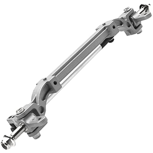 Metal Front Axle Steering Link Rod Pole Wheel Axle Compatible with Tamiya 1/14 RC Tractor Truck (Silver) - color: Silver