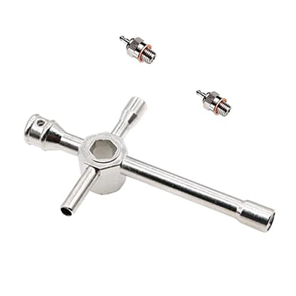 2pcs Duty Glow Plug N3/N4 Hot Spark Nitro Engine Parts Replacements for RC Car Truck gy, Strong Alloy, Weight Upgrade, Increased Performance, Cross Wrenches - N3 - color: N3