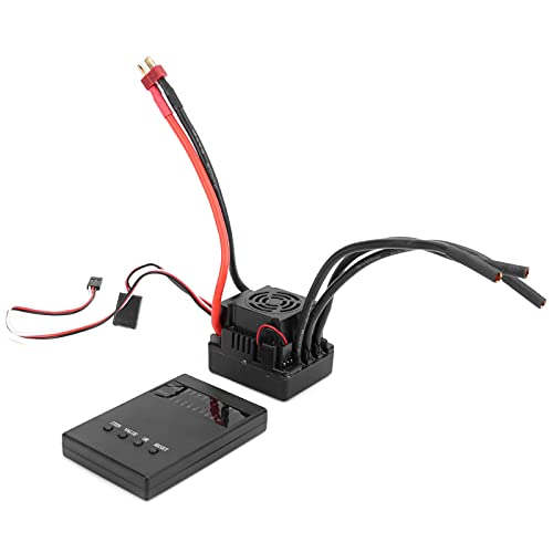 Waterproof 120A Brushless ESC for RC Car, High Performance RC Brushless ESC with Programming Card, 2-4S LiPo 4-8S NiMh Compatible, Built - in Cooling Fan and Multiple Protectio