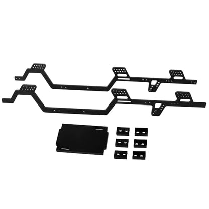 Aluminum Alloy 6x6 Chassis Frame Rail with Brass Complete Middle Axle for TRX4-M 1/18 RC Crawler Upgrade (Black) - color: Black