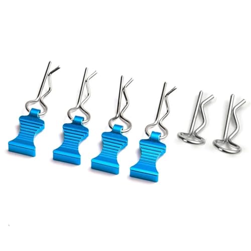 RC Car Replacement For RC Model Vehicle 1/5 1/6 1/8 1/10 1/12 1/18 1/24 4PCS R Body Clips With Pull Tabs Remote Control Car Parts(Blue) - color: Blue