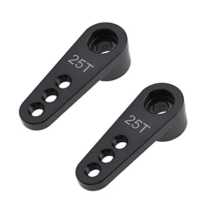 2X RC 25T Steering Servo Horn Arm 28mm Long 3 Holes M3 Thread for Remote Control Car Models 12mm 16mm 18mm Titanium Colour
