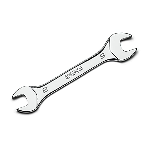 Capri Tools 8 mm x 9 mm Slim Mini Open End Wrench, Metric - size: 8 mm x 9 mm