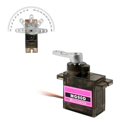 5PCS 9G Micro Digital Mini Servo Upgraded MG90D 180/270/360 Degree Power Functions Full Metal Gear Brush Motor for RC Plane Helicopter Drone Parts (180 Degree) - style: 180 Degree