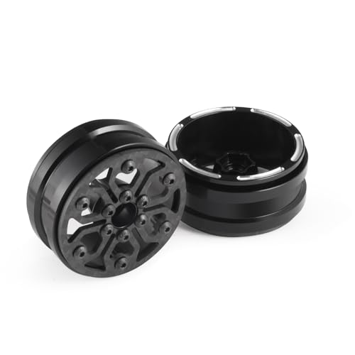 Beadlock Wheel Rims 4PCS 1.9" Upgraded Carbon Fiber Aluminum Wheel Hub Compatible with 1/10 RC Crawler Gen8 TRX-4 Axial VS4-10 Capra SCX10 RC Car Accessories (Patten D) - color: Patten D