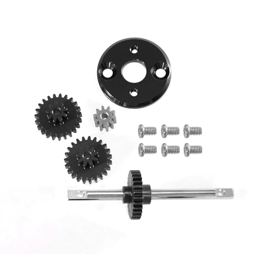 Compatible with MN for MN82 1/12 RC Car Parts Metal Gearbox Transmission Gear Set Motor Pinion Gear 370 Motor Bracket Mounting RC Assortment(Black) - color: Black