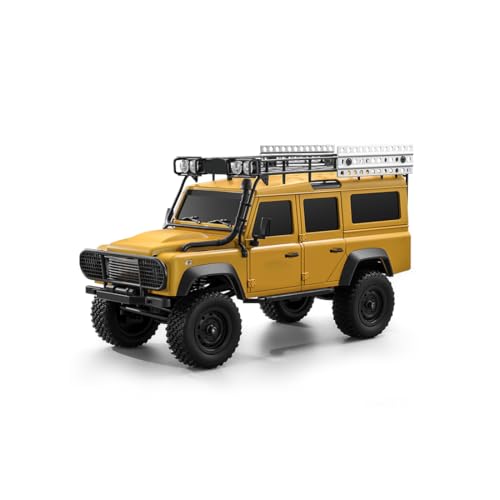1/18 RC Crawler Truck, 2.4G 4WD Rock Pickup Metal Chassis LED Lights Yellow | Two-Speed Transmission, Independent Suspension and A High-Torque Motor for Off-Road Adventures and Rc Enthusiasts - color: Yellow