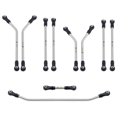 10PCS Grade 5 Titanium High Clearance Chassis Links and Steering Links Set for Axial 1/8 AXP8 Gilamon Trail Buggy Upgrade