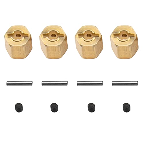 ShareGoo Brass 12mm Hex Wheel Hub Wheel Drive Hex Adapter Compatible with Axial SCX10 Wraith 90027 90046 Tamiya CC01 D90 Redcat Gen7 Gen8 1/10 RC Crawler (10mm Thickness) - size: 10mm Thickness