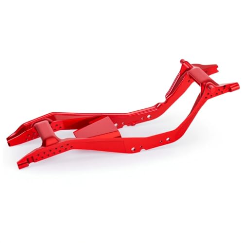 ONE-PIECE CNC SCX30 Chassis Aluminum Frame Rails for Axial SCX30 1/30 RC Crawler, 4x4 Ford Bronco Jeep Wrangler JLU Upgrade Part (Red) - color: Red