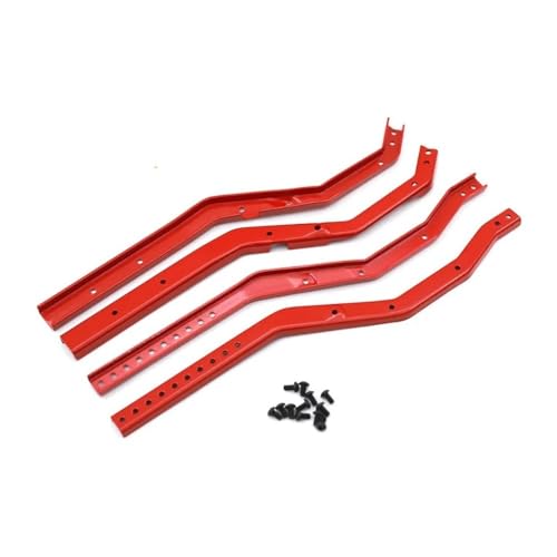 Wheelbase Adjustable Metal Chassis Frame Rail Set Compatible with 1/10 RC Crawler Upgrade Parts(Red) - color: Red