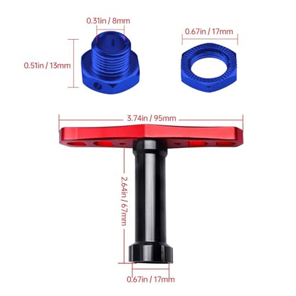 Hobbypark 17mm Wheel Hex Hubs Adapter with Wrench for 1/8 RC Cars Monster Trucks Off Road Buggy (with Navy Blue Adapter)