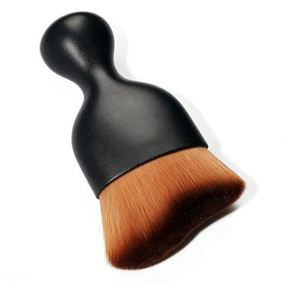 Car Interior Detailing Brush, Soft Bristle Car Interior Cleaning Tool, Auto Air Conditioning Outlet Cleaning Brush, Dusting Brush for Panel Air Vent Dashboard Leather (Black Brown) - color: Black Brown