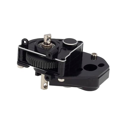 MEUS Racing RC Crawler Aluminum Transmission Gearbox, Assembled Transmission Case Complete Gearbox Upgrade Parts for 1/24 Axial SCX24 Deadbolt 90081 C10 Wrangler (HELIDIRECT) (Black) - color: Black