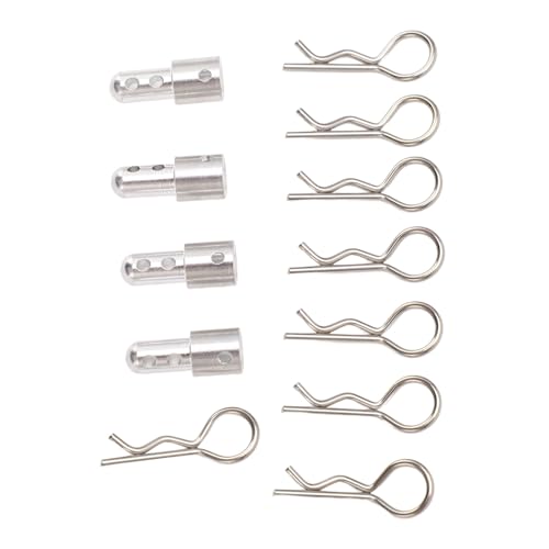 RC Body Post Mount, Adjustable Height Aluminum Alloy RC Car Shell Column, Silver Locator Holes for MJX 1/14 14301 14302 Trucks