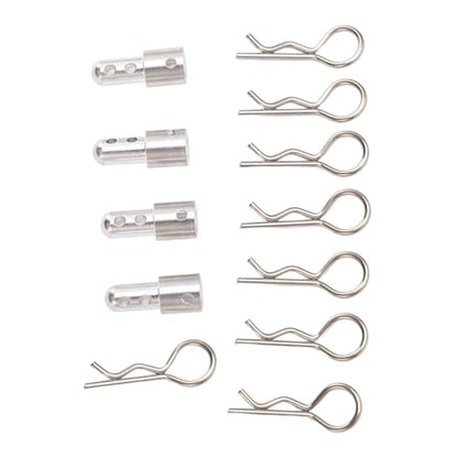 RC Body Post Mount, Adjustable Height Aluminum Alloy RC Car Shell Column, Silver Locator Holes for MJX 1/14 14301 14302 Trucks