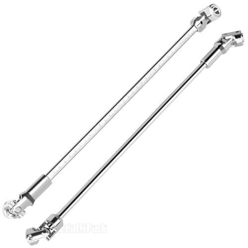 Free to Cut Length Drive Shaft Axles Upgrades Part for 1/10 LCG DIY RC Crawler SCX10 I SCX10 II SCX10 III TRX4 Capra,2PCS #45 Steel Universal Joint Driveshaft,Silver - color: Silver (Free to Cut Length Drive Shaft)