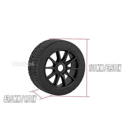 RC Highway Tires Wheel for 1/8 Typhon 6s BLX,1/7 Infraction 6S BLX/Limitless,RC Drift Off Road Buggy Rally Truck Wheels and Tires,4PCS RC High Speed Wheel Highway Rubber Tires,Black - color: Black - (4pcs High Speed Wheel)