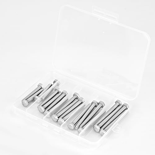 M6 x 40mm 45mm 50mm 55mm 60mm Heavy Duty Hexagon Bolts Hex Head Screws, 304 Stainless Steel, Metric, Machine Fully Thread, Bright Finish, Assortment Kit 25PCS - size: M6 x 40/45/50/55/60mm (25PCS)