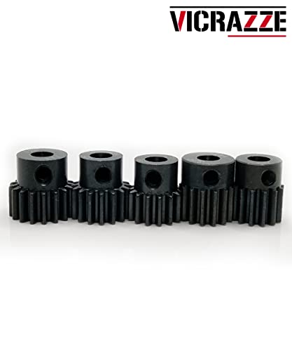 32p 5mm Pinion Gear Set 13T 14T 15T 16T 17T for RC Buggy Car Monster Truck | High-strength hardened steel,with 1/8 inch(3.175mm) Coupler and hex Key,Wear Resistance