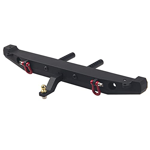 RC Rear Bumper with Lights Shackles Trailer Hitch Compatible with Traxxas TRX-4 Axial SCX10 90046 90047 SCX10 II 1/10 RC Crawler