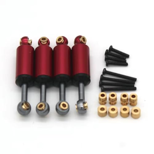 Compatible with FMS for FCX24 for Xiaoqi 1/24 RC Car Upgrade Modification Parts Accessories Built‑in for Spring Shock Absorber RC Assortment(Red) - color: Red