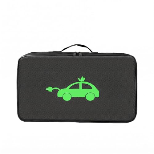 Car Tools Cable Bags, Auto Jumper Cable Bag, Heavy Duty Water Resistant Tools Box, Cables Cord Hoses Storage & Organizer for EV Charging Cables Extensions (Black)