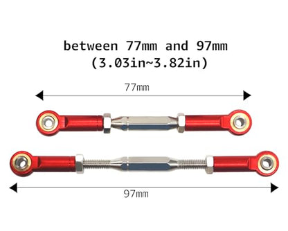 Aluminum Alloy RC Turnbuckles Camber Links Upgrade Parts Fits for Traxxas 1/10 RC Slash 4x4/2WD/Hoss 4X4 VXL/2WD/Rustler 4X4 VXL/2WD/Stampede 2WD (Red) - color: Red