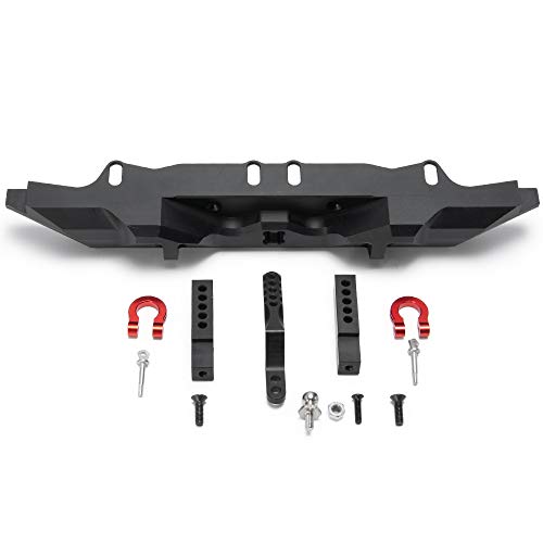 Aluminum Rear Bumper with Trailer Hitch 2pcs Red Shackles for TRX-4 T4 1/10th RC Crawler Car Upgrades Parts | 1/10th Crawler Car Upgrades Parts