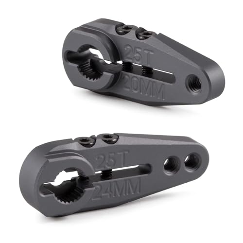 25T Servo Horn CNC 7075 Aluminum 20mm 24mm Servo Horn Steering Clamping Arm for Protek Savox Futaba Servo 1/10 Arrma Buggy Granite Monster Truck Raide (25T 24mm) - color: 25t 24mm