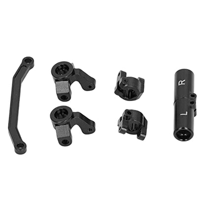plplaaoo RC Front Steering Set Aluminum Alloy Rear Axle Base for ECX Barrage 1 24 RGT 1 24 FTX 1 24 Climbing Car Lightweight and Strong Replacement Parts (Black) - color: Black