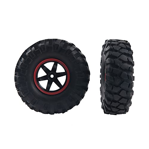 6-Spoke 1.9" Rubber Tires 108mm Wheels & 12mm Hex Hub Wheel Rims Compatible with 1/10 Axial D90 SCX10 CC01 TF2 RC Off-Road Climbing Crawler Car