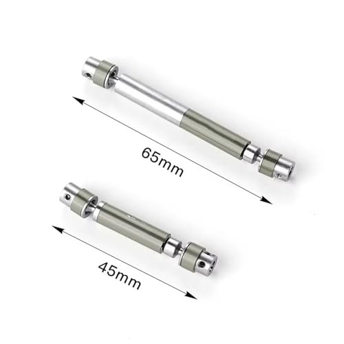 Rc Parts Compatible with HOBBYPLUS CR-18P for Rock for TRX4 for Redcat 4WD 1/18 RC Crawler Car Parts 2pcs Metal Center Drive Shaft Set - color: Silver