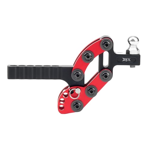 DJX 1/10 RC Trailer Hitch Adjustable Tow Hook Hitch Receiver for Axial 90046 SCX10 TRX4 Redcat Gen7 Gen8 Etc 1/10 RC Crawler Car Upgrade Accessories (Red) - color: Red