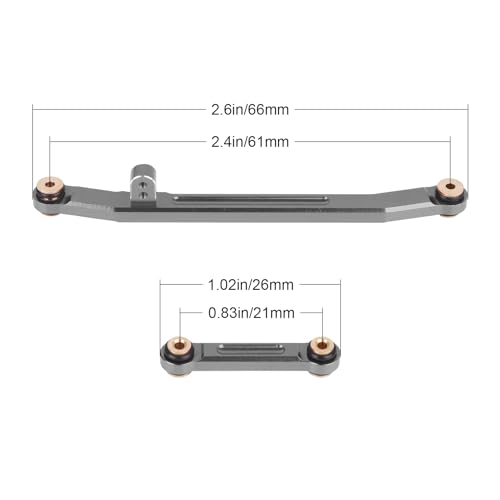 SCX24 Aluminum Steering Links for Axial SCX24 Bronco C10 Deadbolt Gladiator (Gray) - color: Gray